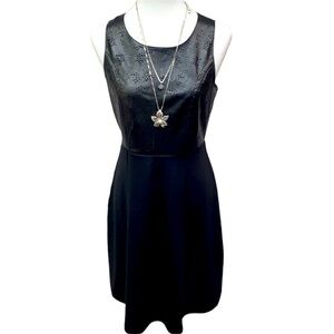 Neiman Marcus Laser Cut Man Made Leather Black Dress